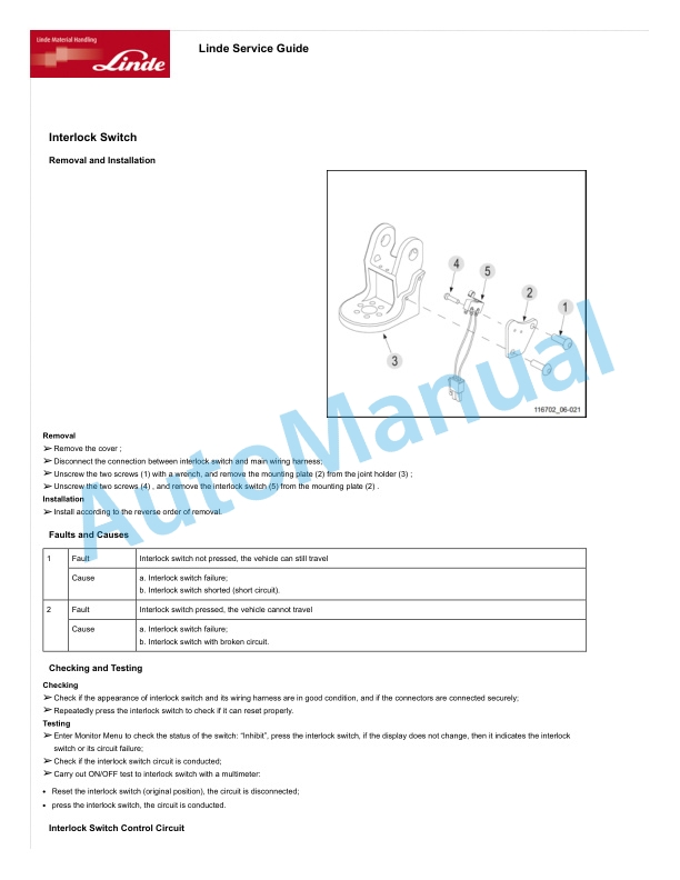 Linde 1167-02 - ML10, ML12, MM10, MM12, MM12i Production site Xiamen Workshop Manuals SN CT1167H20001 and up 5 Linde 1167-02 - ML10, ML12, MM10, MM12, MM12i Production site Xiamen Workshop Manuals SN CT1167H20001 and up - Image 5