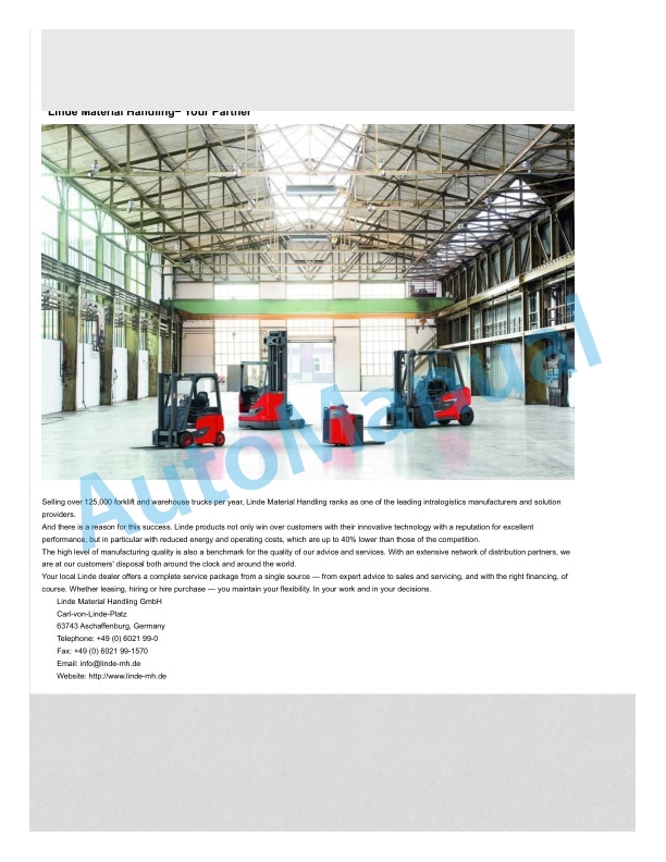 Linde 1167-03 - ML10, ML12, MM10, MM10i, MM12 Production site Xiamen Workshop Manuals SN CT1167V50001 and up 4 Linde 1167-03 - ML10, ML12, MM10, MM10i, MM12 Production site Xiamen Workshop Manuals SN CT1167V50001 and up - Image 4