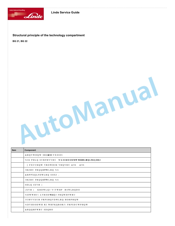 Linde 1171-01 - L06AC, L10AC, L12AC, L16AC Workshop Manuals SN W41171V00001 and up 3 Linde 1171-01 - L06AC, L10AC, L12AC, L16AC Workshop Manuals SN W41171V00001 and up - Image 3