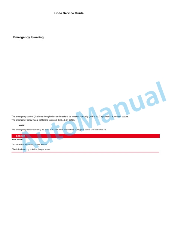 Linde 1172-01 - BW22, L10, L10AS, L10B, L12, L12AS, L12I Production site CTT Operating Instructions SN 11.08 and up 4 Linde 1172-01 - BW22, L10, L10AS, L10B, L12, L12AS, L12I Production site CTT Operating Instructions SN 11.08 and up - Image 4