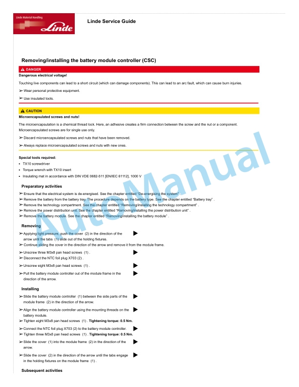 Linde 1172-01 - L12 EX, L12 i EX Workshop Manuals 4 Linde 1172-01 - L12 EX, L12 i EX Workshop Manuals - Image 4