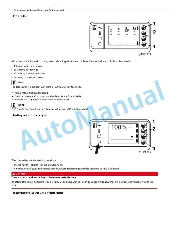 Linde 1189-01 - P30C, P50C Operating Instructions SN 07.10 and up 5 Linde 1189-01 - P30C, P50C Operating Instructions SN 07.10 and up - Image 5