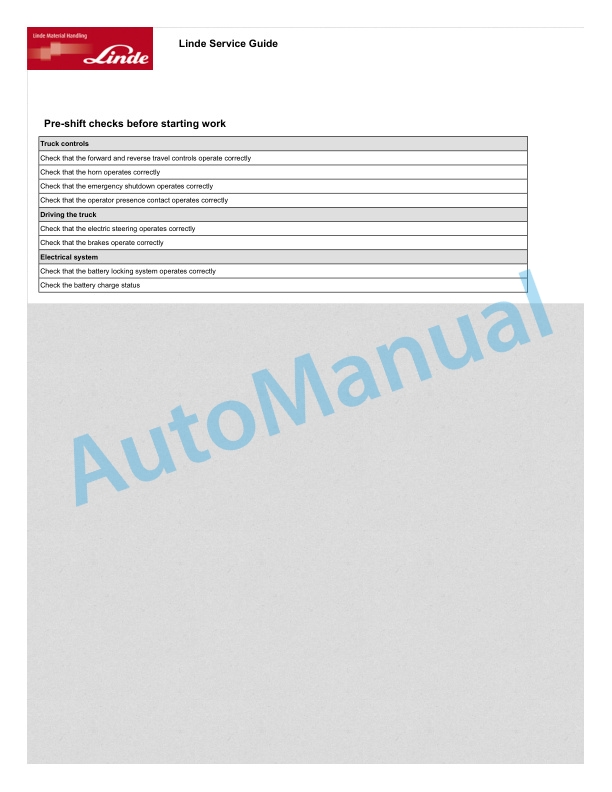 Linde 1190-01 - P-matic, P30C, P50C Operating Instructions SN W41190V00349 and up 3 Linde 1190-01 - P-matic, P30C, P50C Operating Instructions SN W41190V00349 and up - Image 3