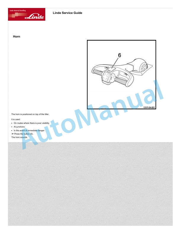 Linde 1190-01 - P30, P50 Operating Instructions SN W41190V00349 and up 5 Linde 1190-01 - P30, P50 Operating Instructions SN W41190V00349 and up - Image 5