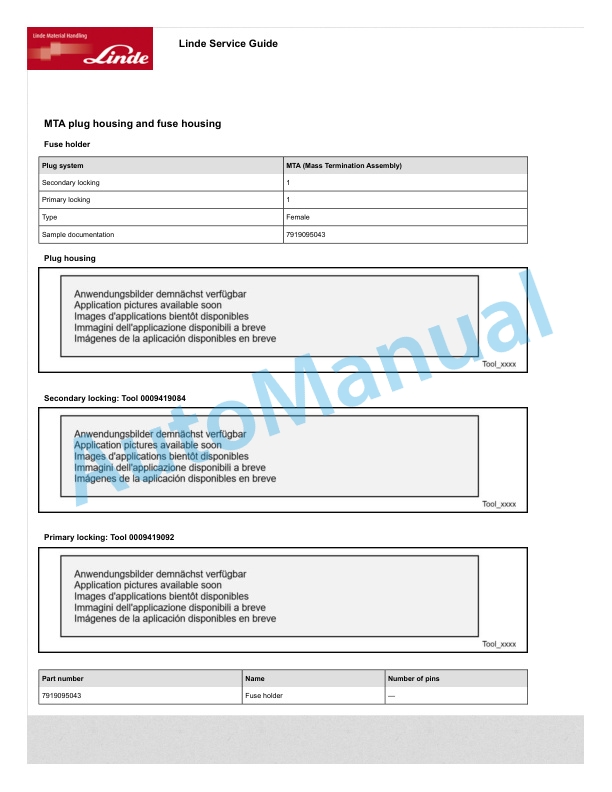 Linde 1193-01 - W04 Workshop Manuals 5 Linde 1193-01 - W04 Workshop Manuals - Image 5