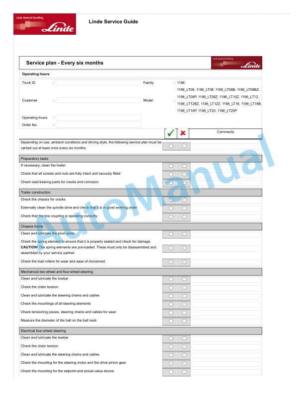 Linde 1196-01 - LT06 to LT20 Production site Aschaffenburg Operating Instructions SN H21196F00001 and up 5 Linde 1196-01 - LT06 to LT20 Production site Aschaffenburg Operating Instructions SN H21196F00001 and up - Image 5