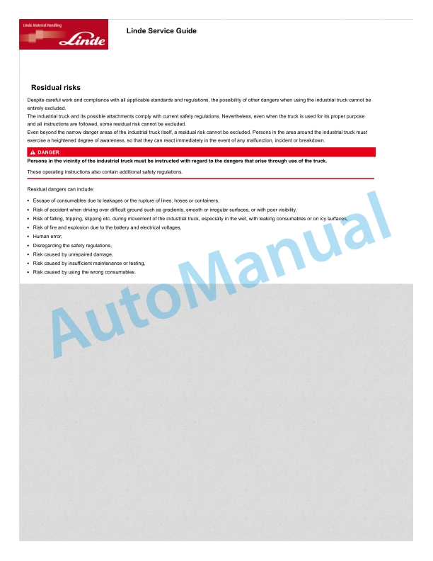Linde 1204-01 - H35D to H50T Production site Aschaffenburg Operating Instructions SN H21204L00001 and up 3 Linde 1204-01 - H35D to H50T Production site Aschaffenburg Operating Instructions SN H21204L00001 and up - Image 3