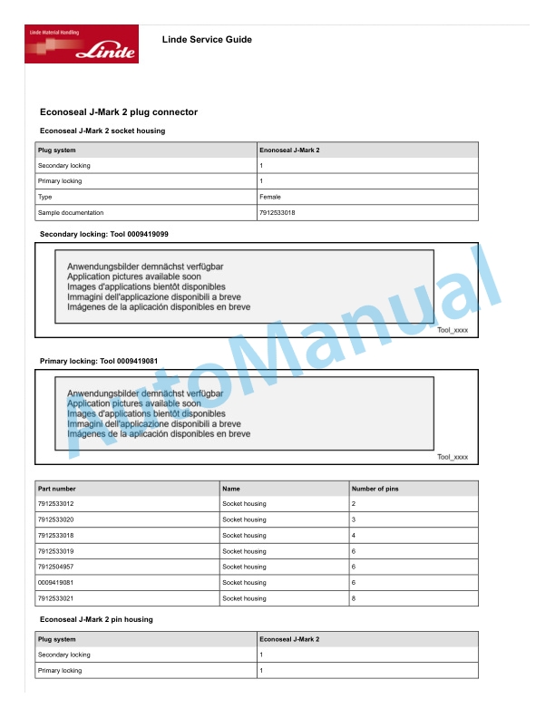 Linde 1216-01 - HT16Ds to HT20Ts Production site Xiamen Workshop Manuals SN C11216F00001 and up 3 Linde 1216-01 - HT16Ds to HT20Ts Production site Xiamen Workshop Manuals SN C11216F00001 and up - Image 3