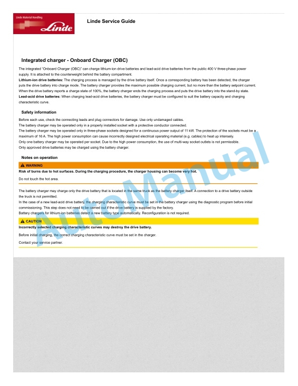 Linde 1254-01 - X35, X40, X45, X50 Production site Aschaffenburg Operating Instructions 4 Linde 1254-01 - X35, X40, X45, X50 Production site Aschaffenburg Operating Instructions - Image 4