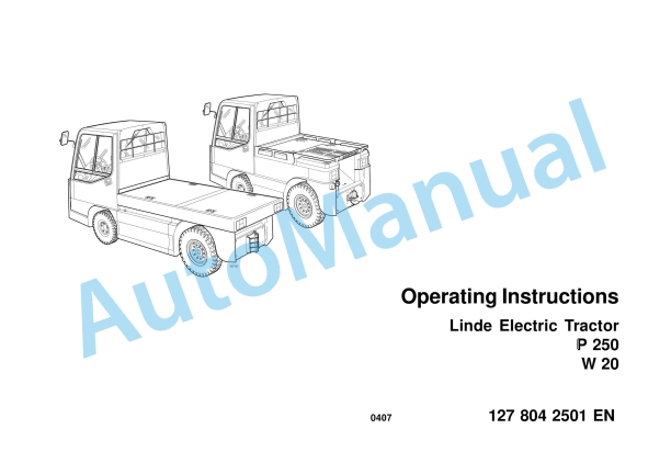 Linde 127-01 - P250 Operating Instructions SN 07.00 and up SN up to 01.08