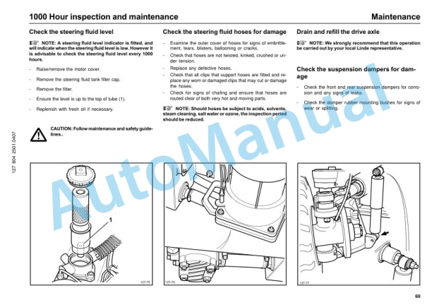 Linde 127-01 - P250 Operating Instructions SN 07.00 and up SN up to 01.08 4 Linde 127-01 - P250 Operating Instructions SN 07.00 and up SN up to 01.08-4