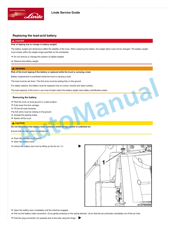 Linde 1275-02 - EG16, EG16H, EG16P, EG16PH, EG20PH Production site Kolbaskowo Operating Instructions SN 11.22 and up 4 Linde 1275-02 - EG16, EG16H, EG16P, EG16PH, EG20PH Production site Kolbaskowo Operating Instructions SN 11.22 and up - Image 4