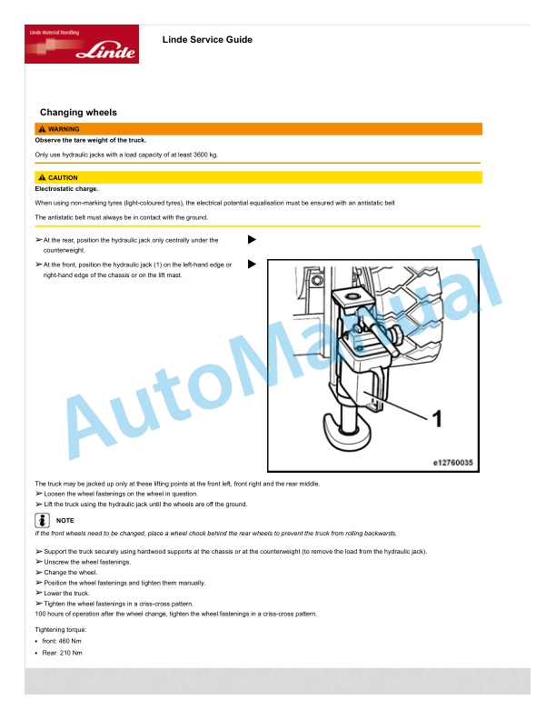 Linde 1276-02 - EG25-02, EG25H-02, EG30-02, EG30H-02, EG35H-02 Production site LMH Poland Operating Instructions 5 Linde 1276-02 - EG25-02, EG25H-02, EG30-02, EG30H-02, EG35H-02 Production site LMH Poland Operating Instructions - Image 5