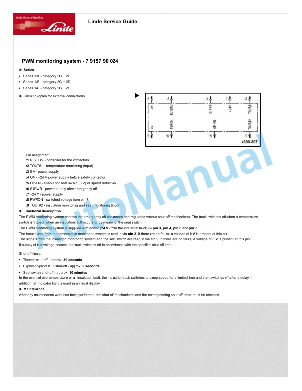 Linde 131-01 - T20 EX GSS AP, T20 EX GSS SP, T24 EX GSS AP, T24 EX GSS SP, T30 EX GSS Workshop Manuals 4 Linde 131-01 - T20 EX GSS AP, T20 EX GSS SP, T24 EX GSS AP, T24 EX GSS SP, T30 EX GSS Workshop Manuals - Image 4
