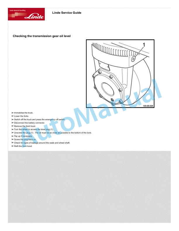 Alternative view of Linde 131-02 - T20SP to T25SP ION Workshop Manuals SN W4X131G02745 and up SN up to W4X131V05780