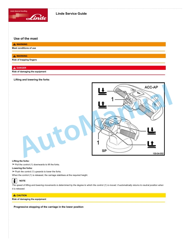 Linde 133-01 - L12 EXAP to L14 EXSP Operating Instructions 3 Linde 133-01 - L12 EXAP to L14 EXSP Operating Instructions - Image 3