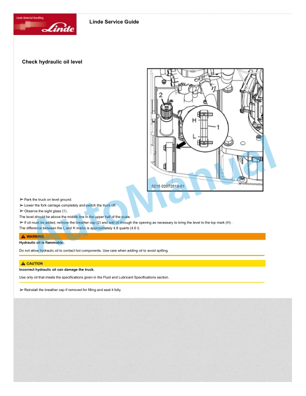 Linde 1355-01 - V15 Production site KION NA Operating Instructions SN A11355Y00001 and up 5 Linde 1355-01 - V15 Production site KION NA Operating Instructions SN A11355Y00001 and up - Image 5