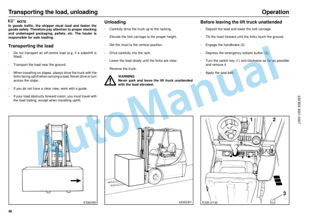 Linde 335-02 - E14, E16, E16C, E18C, E18P, E20P Operating Instructions SN 06.98 and up SN up to 01.12 4 Linde 335-02 - E14, E16, E16C, E18C, E18P, E20P Operating Instructions SN 06.98 and up SN up to 01.12-4