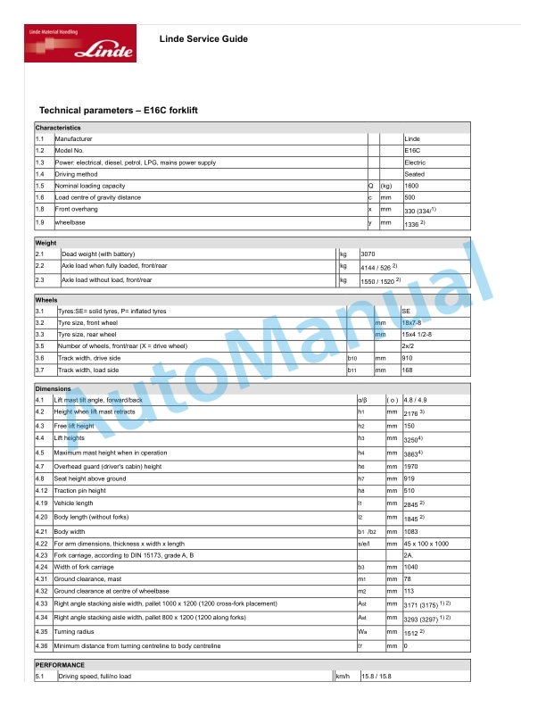 Linde 335-03 - E16C, E16P, E20P Production site Xiamen Operating Instructions SN 09.11 and up 4 Linde 335-03 - E16C, E16P, E20P Production site Xiamen Operating Instructions SN 09.11 and up - Image 4