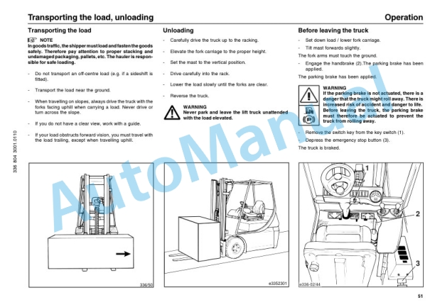 Linde 336-02 - E20, E25, E30 Operating Instructions SN 07.99 and up SN up to 09.11 2 Linde 336-02 - E20, E25, E30 Operating Instructions SN 07.99 and up SN up to 09.11-2