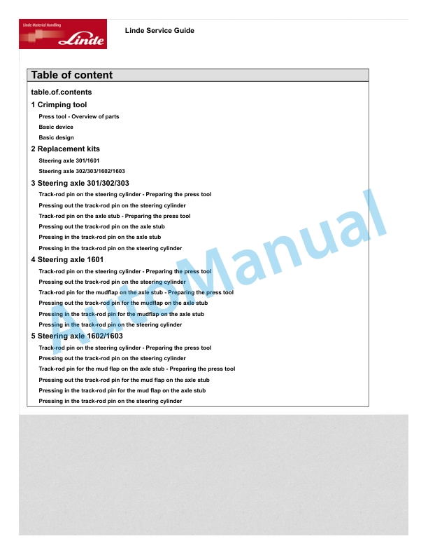 Linde 350-02 - H12D, H12T, H16D, H16T, H18D, H18T Workshop Manuals 5 Linde 350-02 - H12D, H12T, H16D, H16T, H18D, H18T Workshop Manuals - Image 5