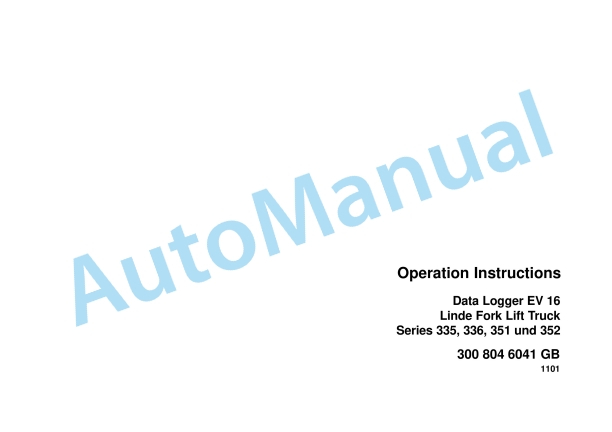 Linde 352-03 - H35D, H35T, H40D, H40T, H45D, H45T Operating Instructions SN 03.98 and up SN up to 05.01