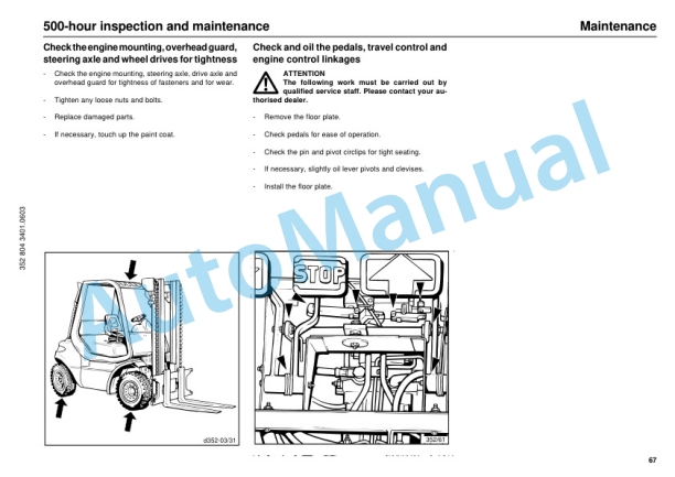 Linde 352-04 - H30G to H45D, H45T Operating Instructions SN 06.01 and up SN up to 07.04 3 Linde 352-04 - H30G to H45D, H45T Operating Instructions SN 06.01 and up SN up to 07.04-3