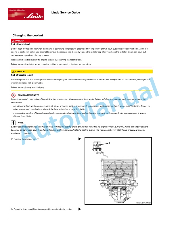 Linde 352-06 - H40D, H45D, H50D Production site Xiamen Operating Instructions SN C1X352X50001 and up 4 Linde 352-06 - H40D, H45D, H50D Production site Xiamen Operating Instructions SN C1X352X50001 and up - Image 4