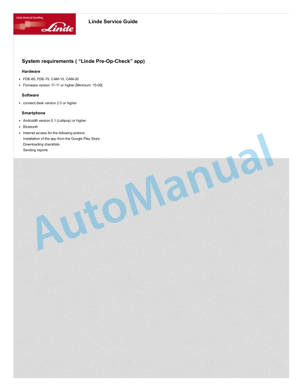 Linde 360-01 - T16L Workshop Manuals SN 03.97 and up SN up to 05.09 5 Linde 360-01 - T16L Workshop Manuals SN 03.97 and up SN up to 05.09 - Image 5