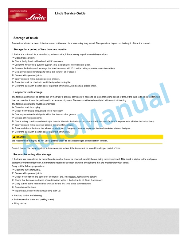 Linde 372-03 - L14, L14AP, L16, L16AP, L28AP Operating Instructions SN W4X372A00001 and up 4 Linde 372-03 - L14, L14AP, L16, L16AP, L28AP Operating Instructions SN W4X372A00001 and up - Image 4
