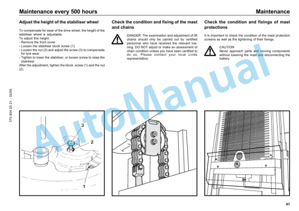 Linde 379-01 - L10, L12 Operating Instructions SN 10.95 and up SN up to 05.09 4 Linde 379-01 - L10, L12 Operating Instructions SN 10.95 and up SN up to 05.09-4