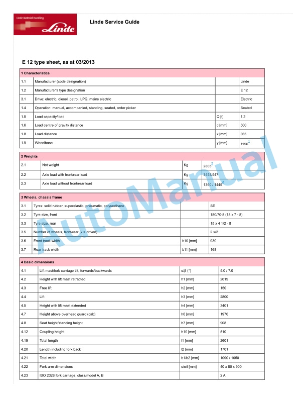 Linde 386-01 - E12, E14, E15, E16, E18, E20 Operating Instructions SN 03.06 and up SN up to 03.14 3 Linde 386-01 - E12, E14, E15, E16, E18, E20 Operating Instructions SN 03.06 and up SN up to 03.14 - Image 3