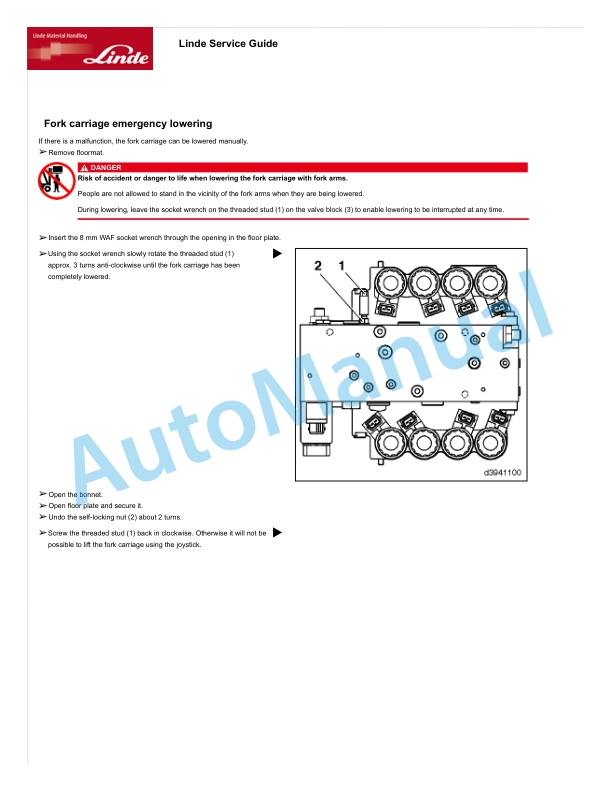 Linde 392-01 - H20D, H20T, H25D, H25T Operating Instructions SN 02.02 and up SN up to 12.12 4 Linde 392-01 - H20D, H20T, H25D, H25T Operating Instructions SN 02.02 and up SN up to 12.12 - Image 4