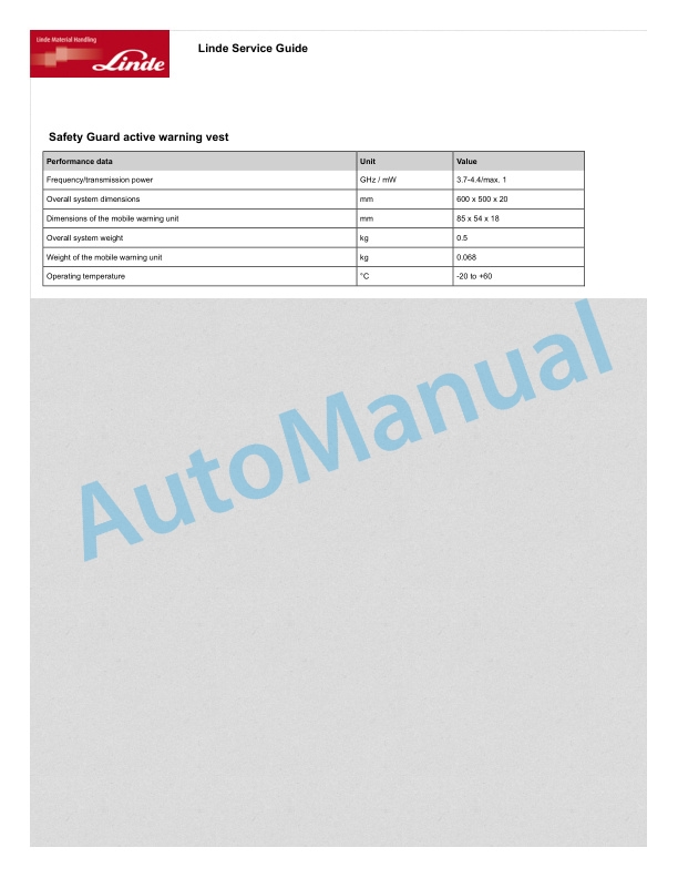 Linde 394-01 - H40D to H50V Operating Instructions SN 11.03 and up SN up to 12.12 5 Linde 394-01 - H40D to H50V Operating Instructions SN 11.03 and up SN up to 12.12 - Image 5