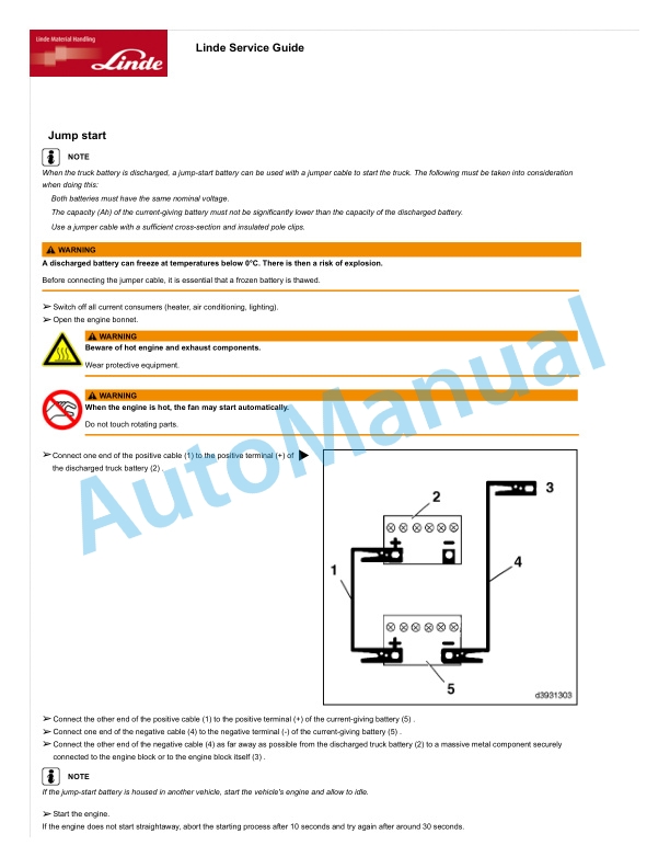 Linde 394-02 - H40D, H40T, H45D, H45T, H50D, H50T Operating Instructions SN 01.13 and up 4 Linde 394-02 - H40D, H40T, H45D, H45T, H50D, H50T Operating Instructions SN 01.13 and up - Image 4