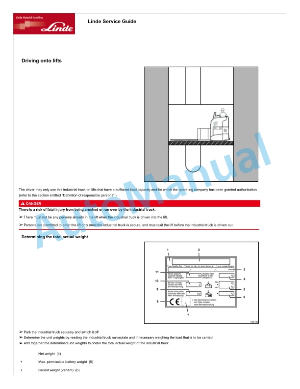 Linde 5131-01 - T33 Operating Instructions SN 515131-00001 and up 3 Linde 5131-01 - T33 Operating Instructions SN 515131-00001 and up - Image 3
