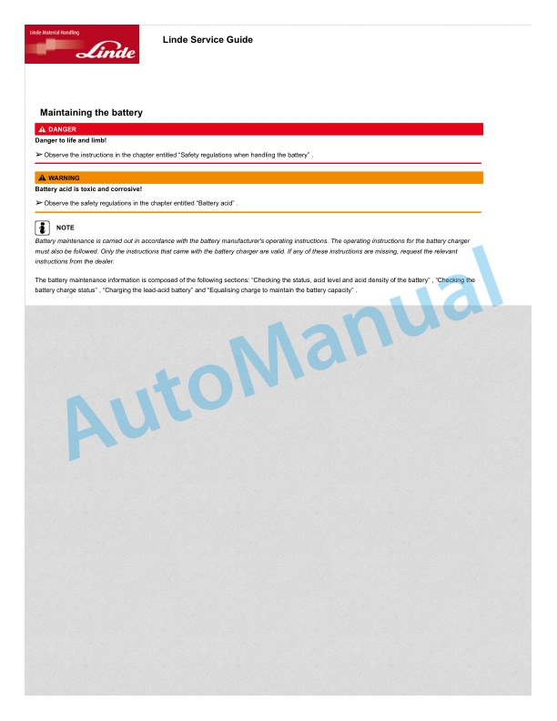 Linde 5131-01 - T33 Operating Instructions SN 515131-00001 and up 4 Linde 5131-01 - T33 Operating Instructions SN 515131-00001 and up - Image 4