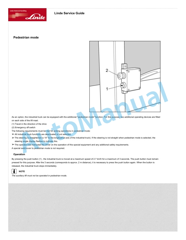 Linde 5214-01 - V Production site KWS Reutlingen Operating Instructions 5 Linde 5214-01 - V Production site KWS Reutlingen Operating Instructions - Image 5