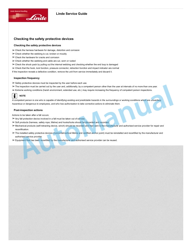Linde 5215-01 - V15, V15HP, V15P Operating Instructions 3 Linde 5215-01 - V15, V15HP, V15P Operating Instructions - Image 3