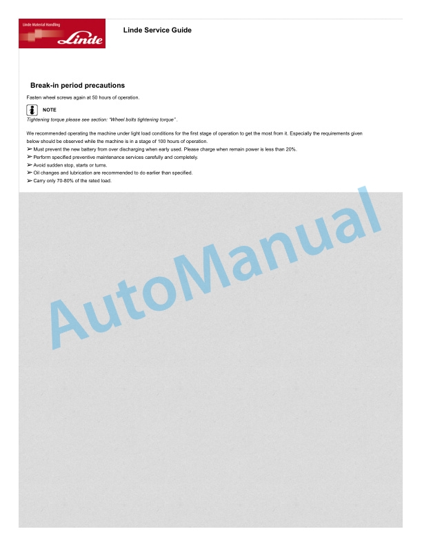 Linde 8905-01 - MV01 Operating Instructions SN CT8905V00001 and up 4 Linde 8905-01 - MV01 Operating Instructions SN CT8905V00001 and up - Image 4