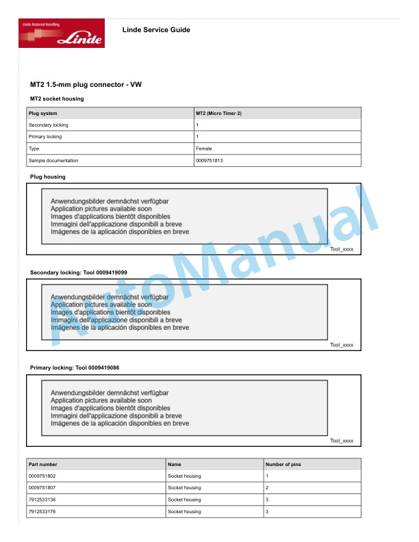 Linde 8906-01 - MV05 Workshop Manuals SN AT8906V00001 and up 4 Linde 8906-01 - MV05 Workshop Manuals SN AT8906V00001 and up - Image 4