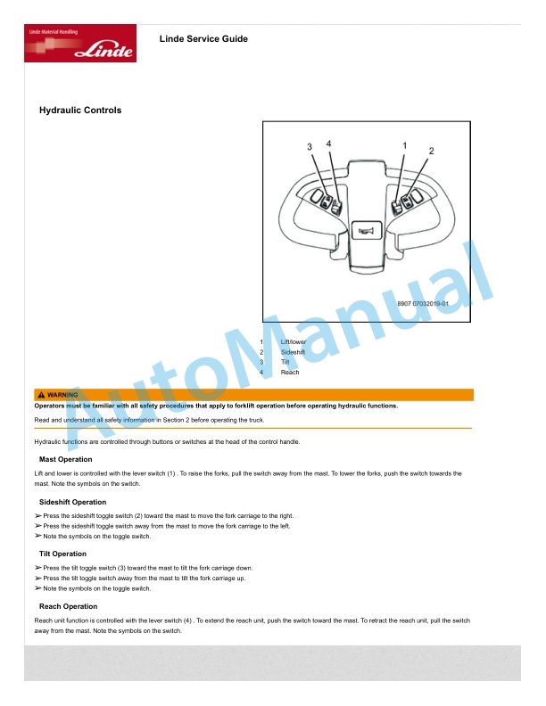 Linde 8907-01 - ML14ASX Operating Instructions SN AT8907V00001 and up 3 Linde 8907-01 - ML14ASX Operating Instructions SN AT8907V00001 and up - Image 3