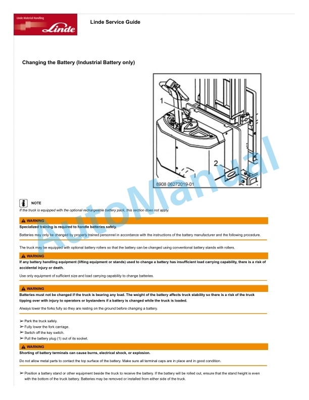 Linde 8908-01 - ML20AS Operating Instructions SN AT8908V00001 and up 3 Linde 8908-01 - ML20AS Operating Instructions SN AT8908V00001 and up - Image 3