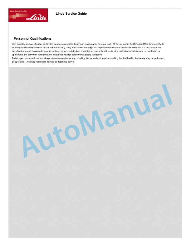 Linde 8908-01 - ML20AS Operating Instructions SN AT8908V00001 and up 4 Linde 8908-01 - ML20AS Operating Instructions SN AT8908V00001 and up - Image 4