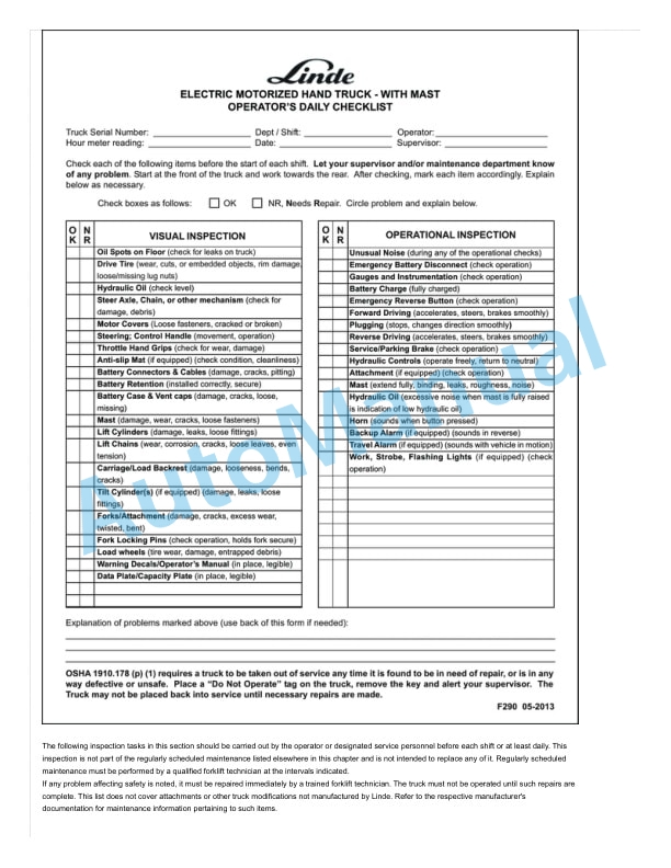 Linde 8908-01 - ML20AS Operating Instructions SN AT8908V00001 and up 5 Linde 8908-01 - ML20AS Operating Instructions SN AT8908V00001 and up - Image 5