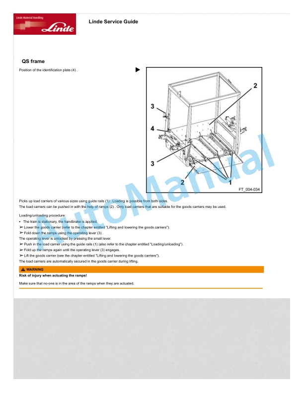 Linde 8960-01 - FT08, FT10, FT16, FT20 Operating Instructions 4 Linde 8960-01 - FT08, FT10, FT16, FT20 Operating Instructions - Image 4