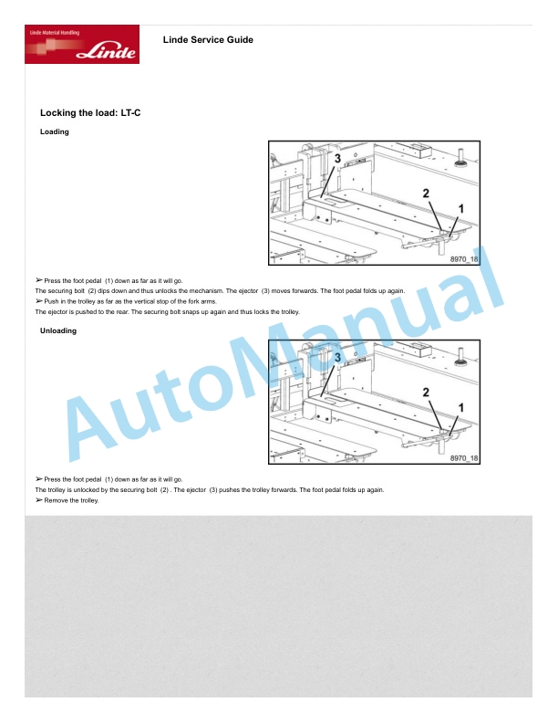 Linde 8970-01 - LT10-B, LT10-BM, LT10-C, LT16-BM, LT20-C Operating Instructions SN 558970L00001 and up 4 Linde 8970-01 - LT10-B, LT10-BM, LT10-C, LT16-BM, LT20-C Operating Instructions SN 558970L00001 and up - Image 4