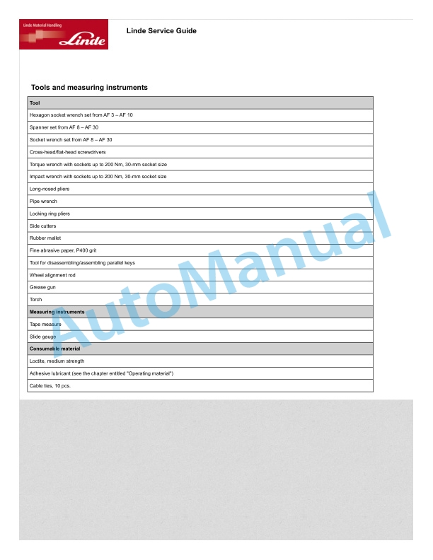 Linde 8970-01 - LT10-B, LT10-BM, LT10-C, LT16-BM, LT20-C Workshop Manuals SN 558970L00001 and up 3 Linde 8970-01 - LT10-B, LT10-BM, LT10-C, LT16-BM, LT20-C Workshop Manuals SN 558970L00001 and up - Image 3