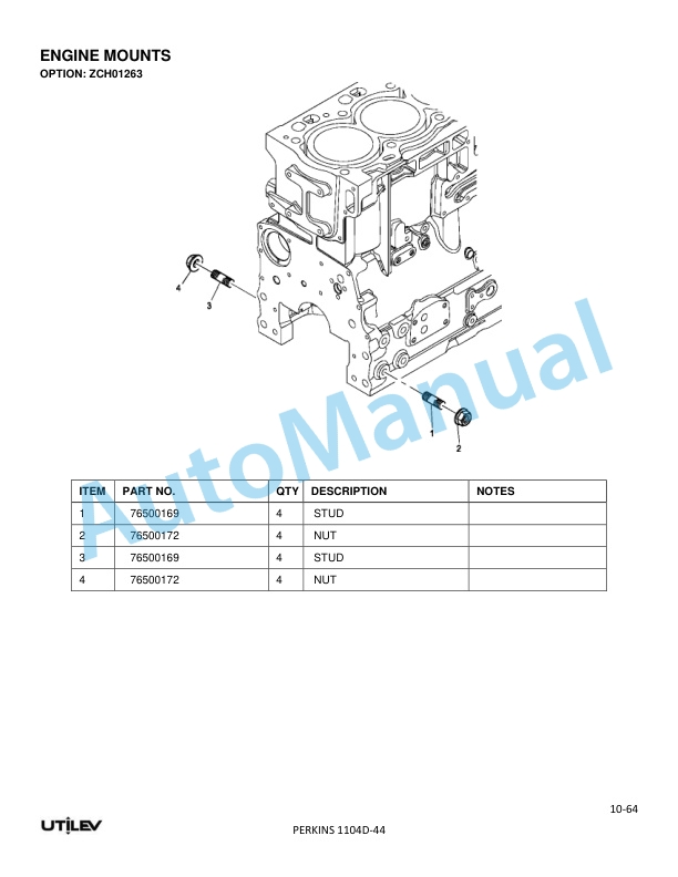 Utilev A408 UT40-50PS Parts Manual 76500007 4 Utilev A408 UT40-50PS Parts Manual 76500007 - Image 4