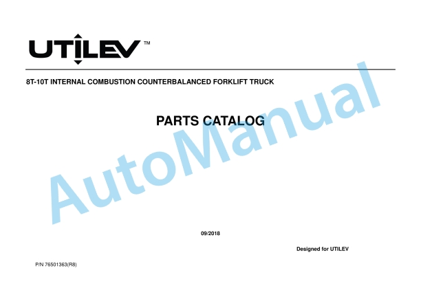 Utilev A973 UT80-100P Parts Manual 76501363